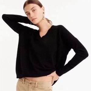 J.Crew | Italian cashmere v-neck sweater | Black | Size L